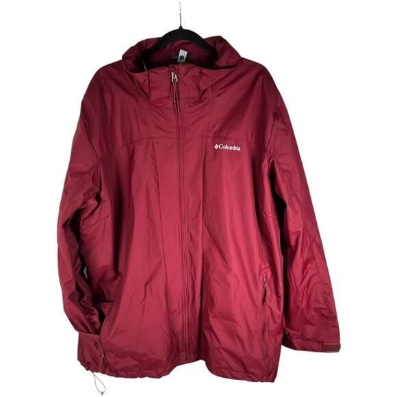 Columbia Omni-Heat Interchange Size 3X Burgundy Rain Jacket Light Weight - Picture 12 of 12